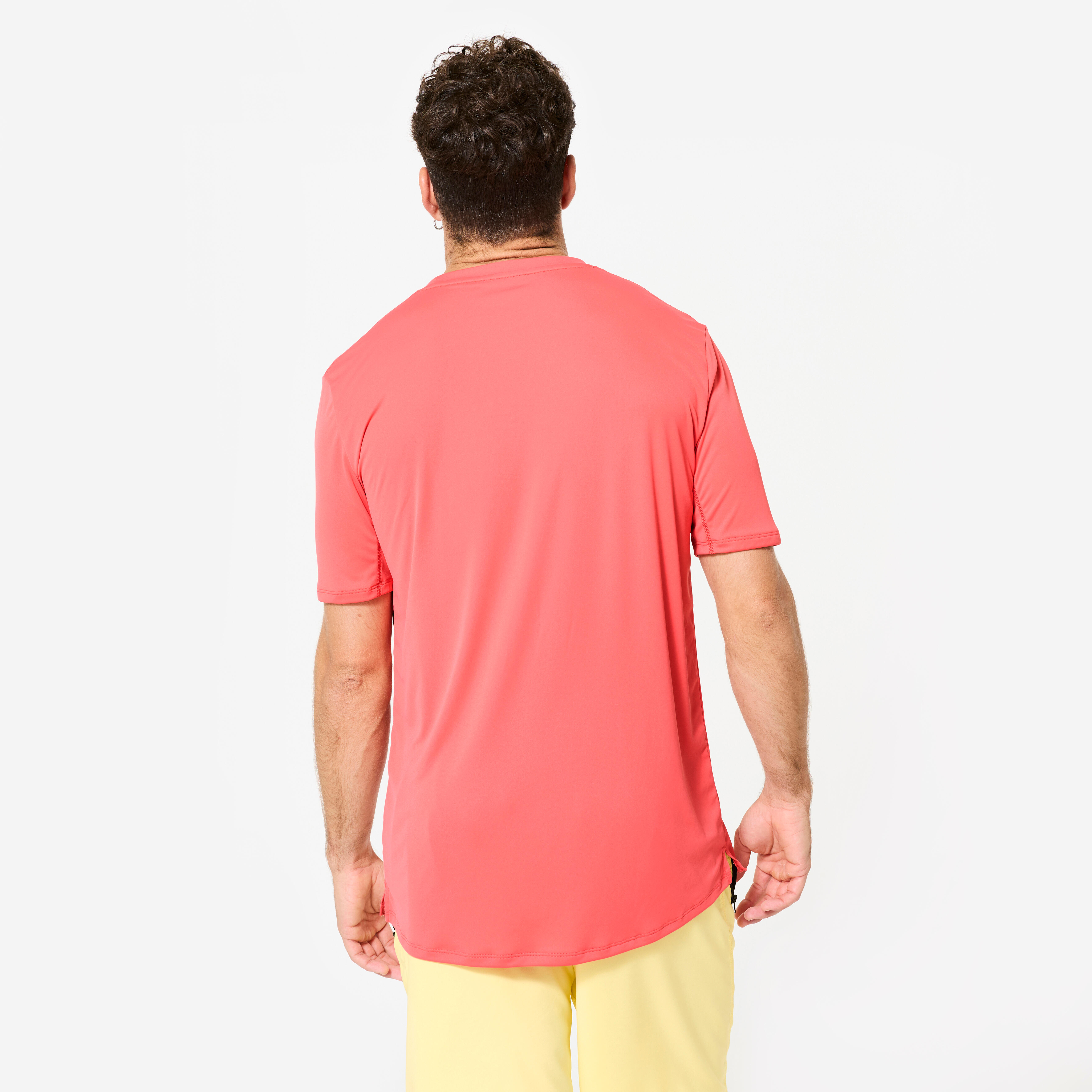 Short-Sleeved Crew Neck Breathable Men's Gym Fitness T- Shirt 120- Pomelo Pink