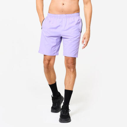 Short de fitness respirant poches zippées homme, noir