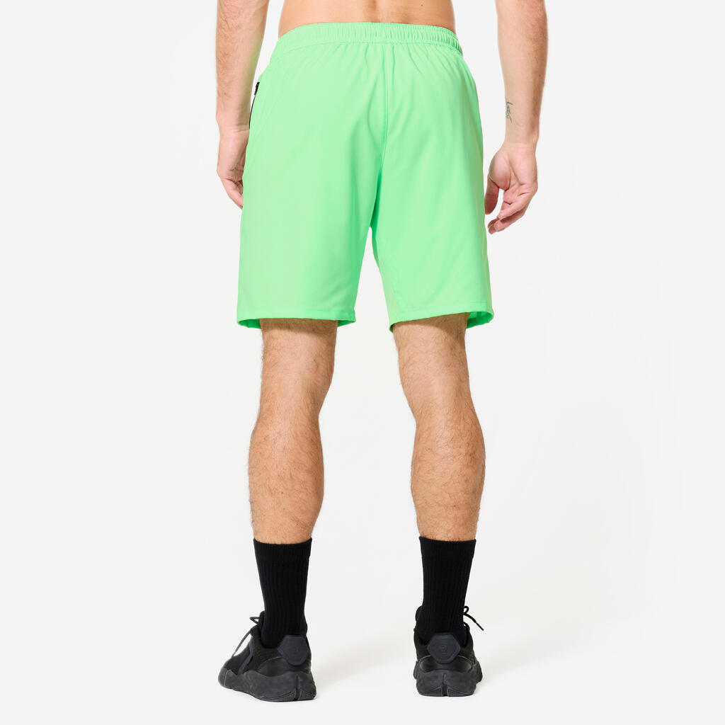 Short de fitness respirant poches zippées homme, violet cerise