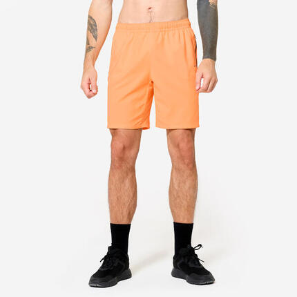 Short de fitness respirant poches zippées homme, violet bordeaux