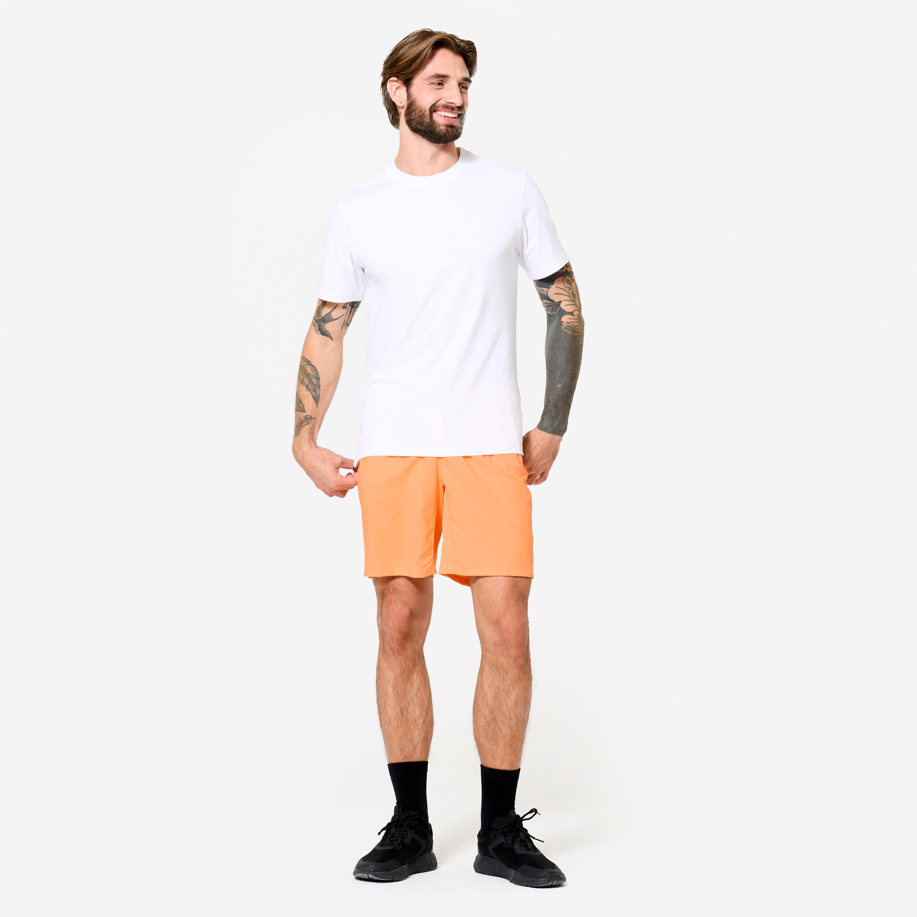 Fitness Shorts with Zipped Pockets - Orange 2/6