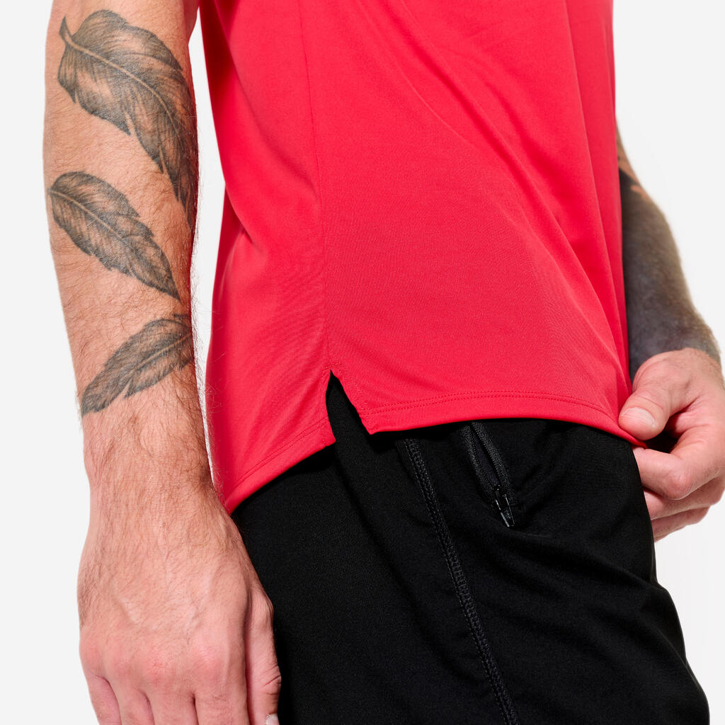 Men's Breathable Short-Sleeved Crew Neck Fitness T-Shirt - Passion Red