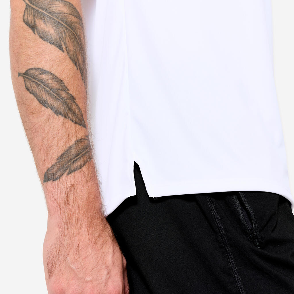 T-shirt de fitness stretch homme, blanc