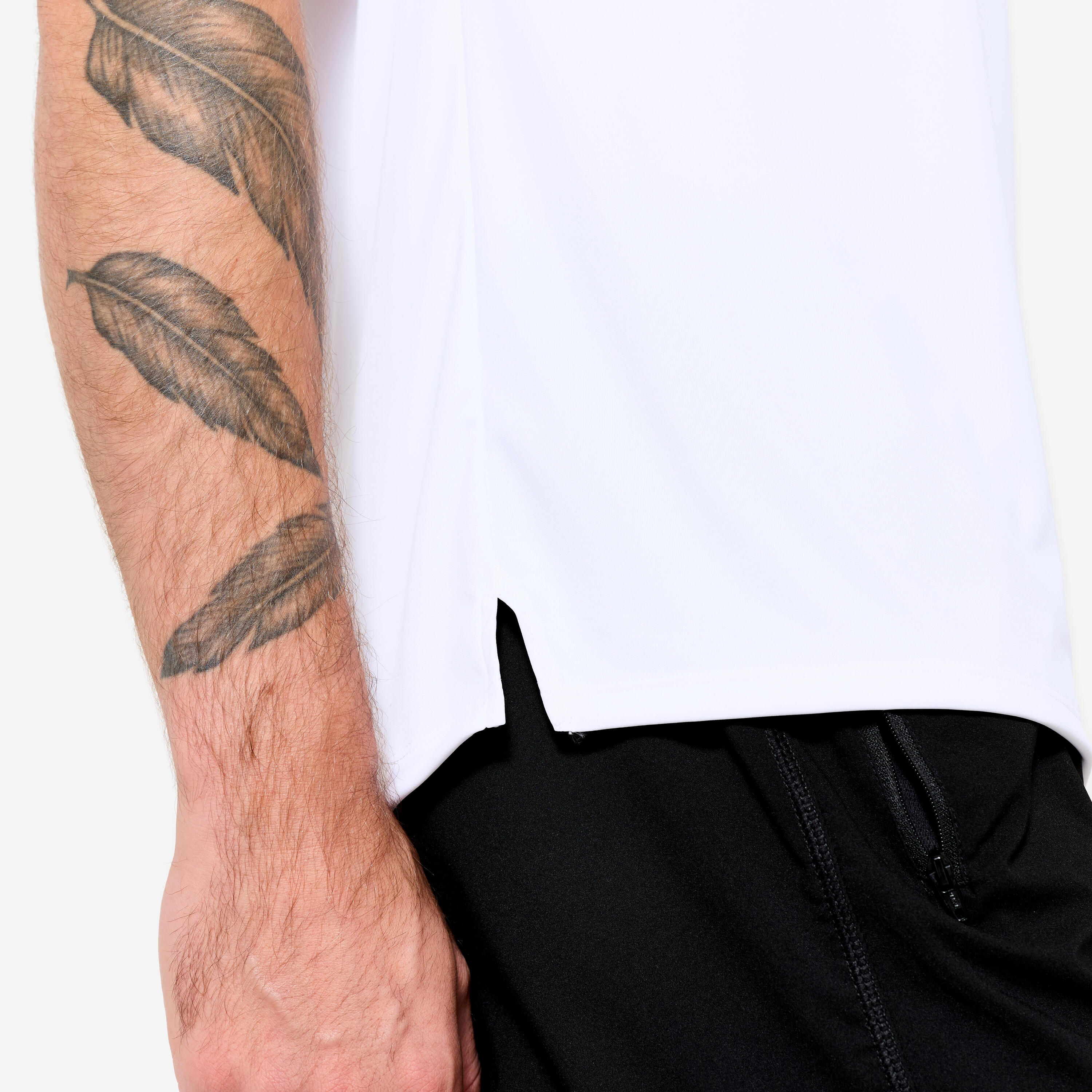 Camiseta Fitness Hombre Blanco Elástica 6/6