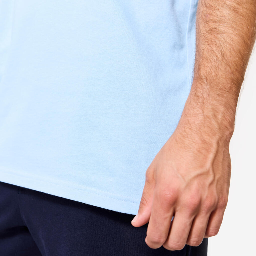 Ανδρικό T-Shirt γυμναστικής σε ίσια γραμμή - Γαλάζιο