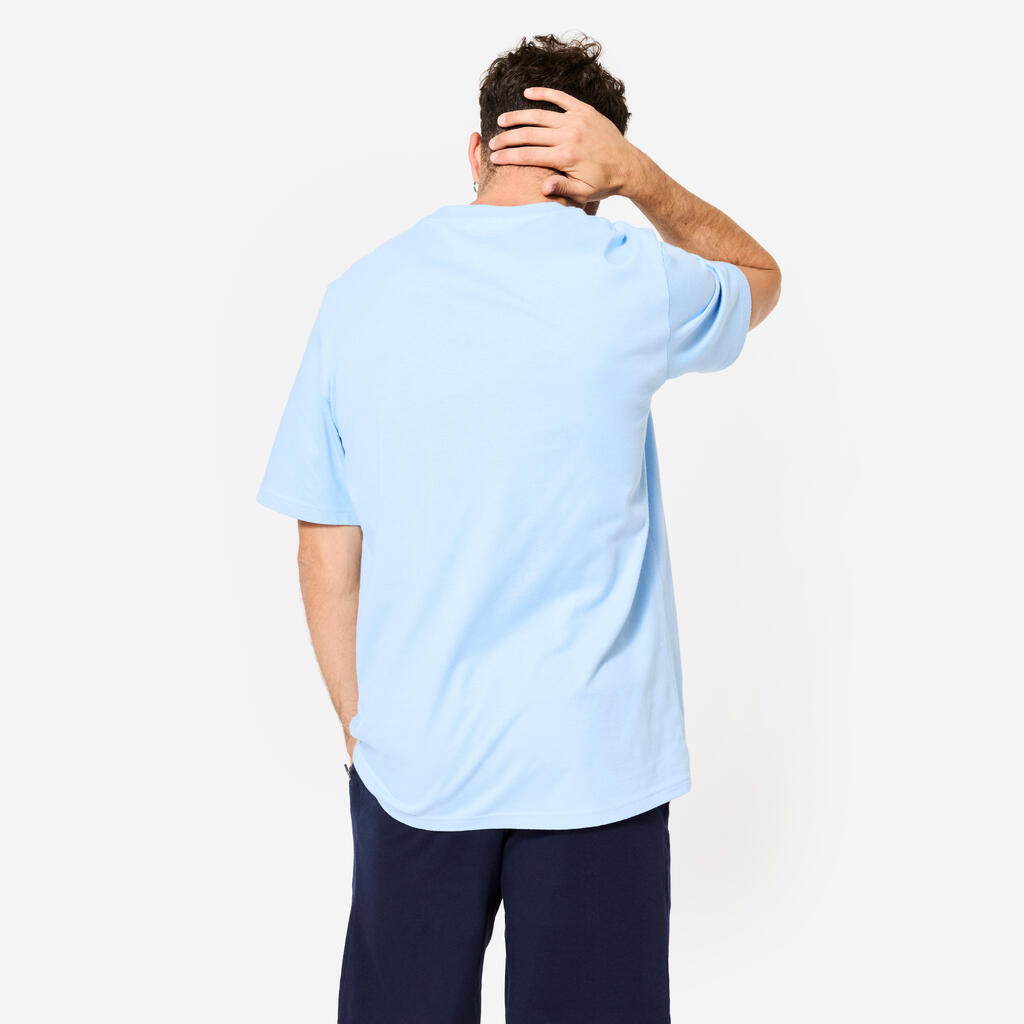 Ανδρικό T-Shirt γυμναστικής σε ίσια γραμμή - Γαλάζιο