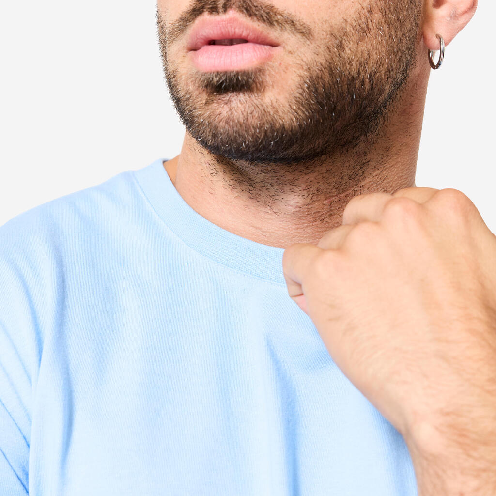 Ανδρικό T-Shirt γυμναστικής σε ίσια γραμμή - Γαλάζιο