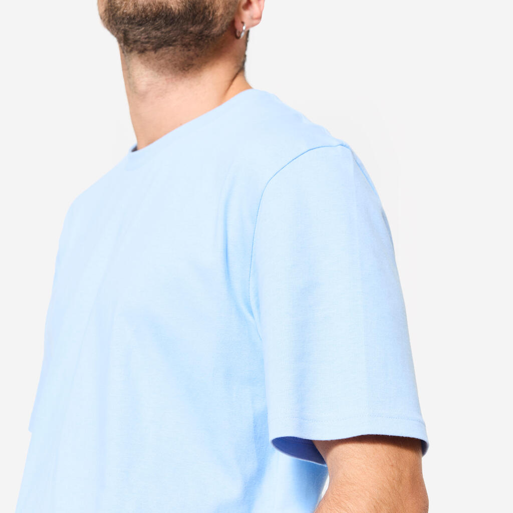 Ανδρικό T-Shirt γυμναστικής σε ίσια γραμμή - Γαλάζιο