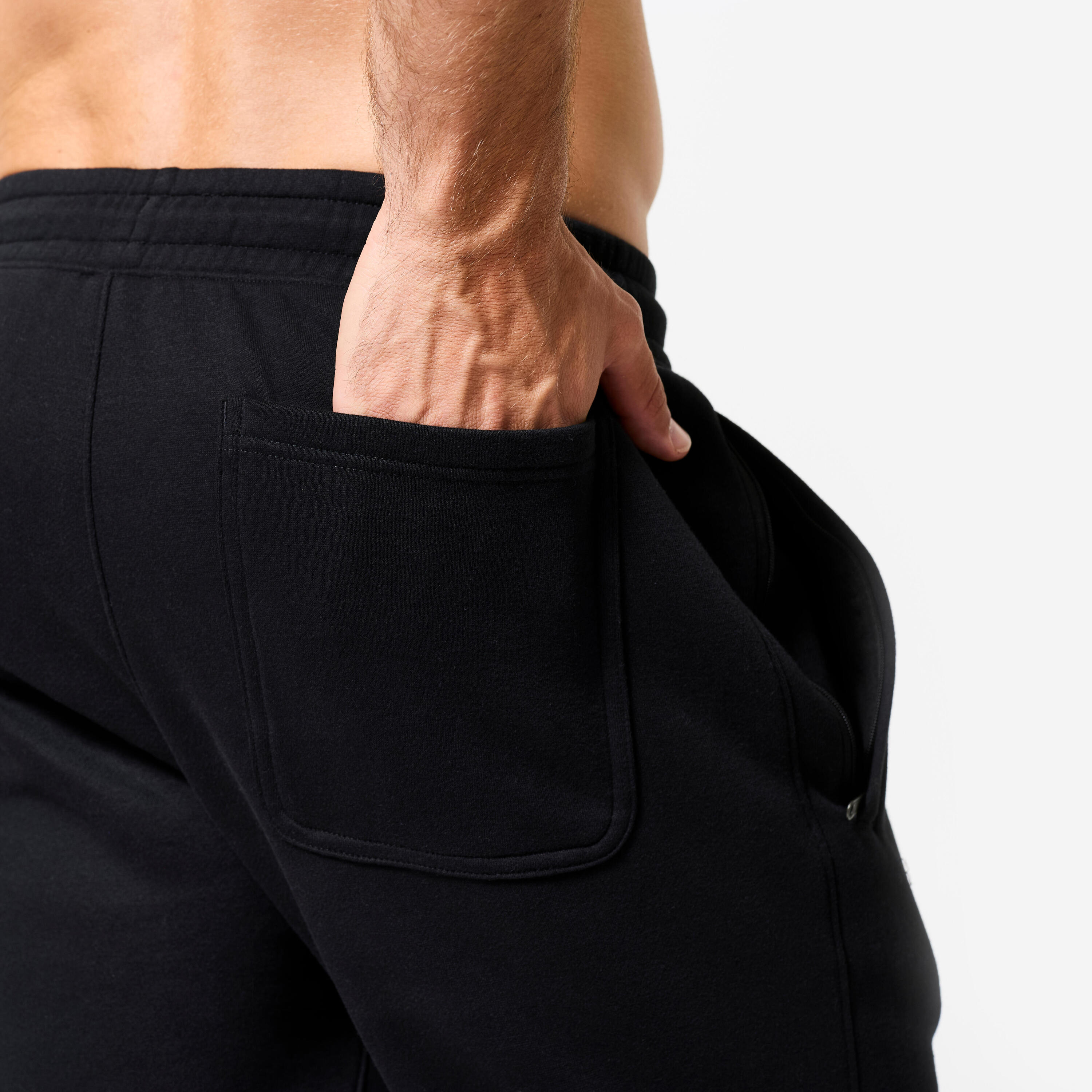 Pantalón Fitness Hombre Azul Oscuro Corte Slim 6/7
