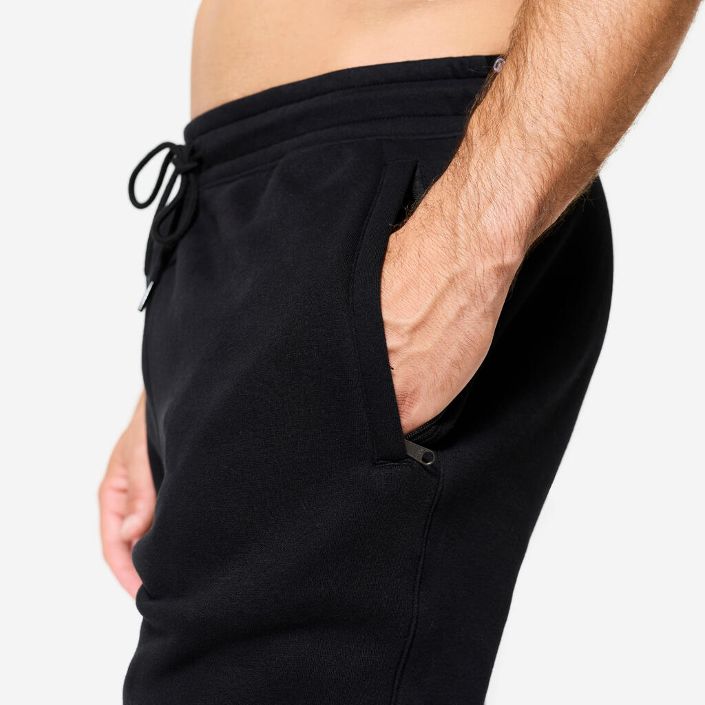 מכנסי כושר בגזרה צמודה לגברים - כחול