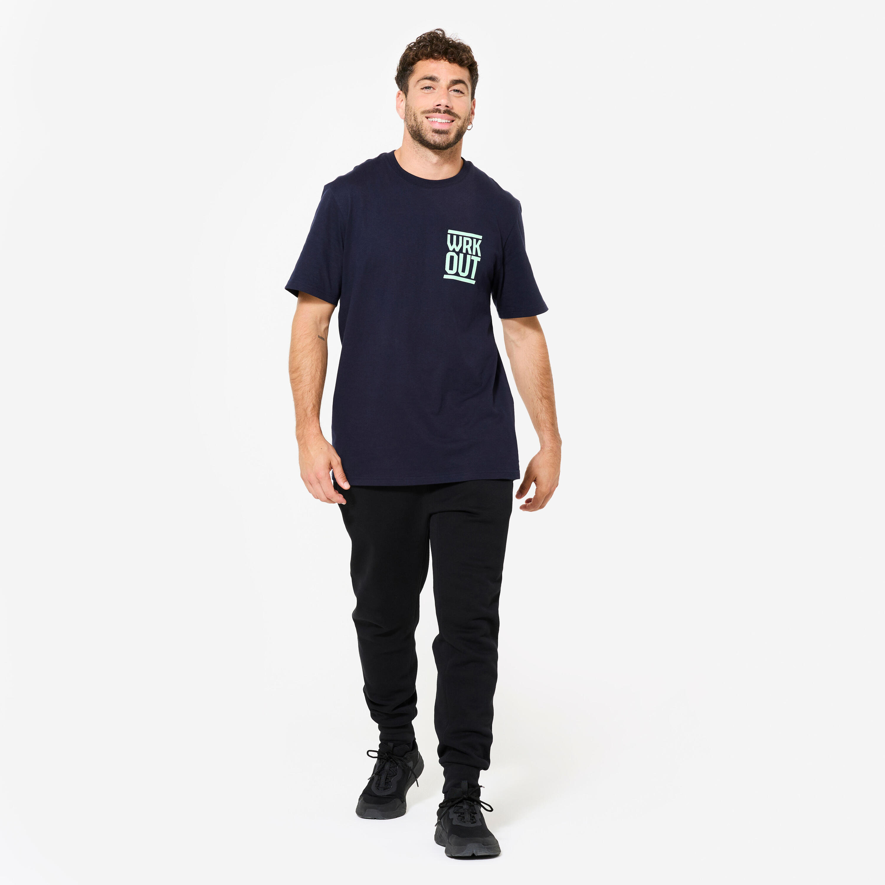 Pantalón Fitness Hombre Azul Oscuro Corte Slim 2/7