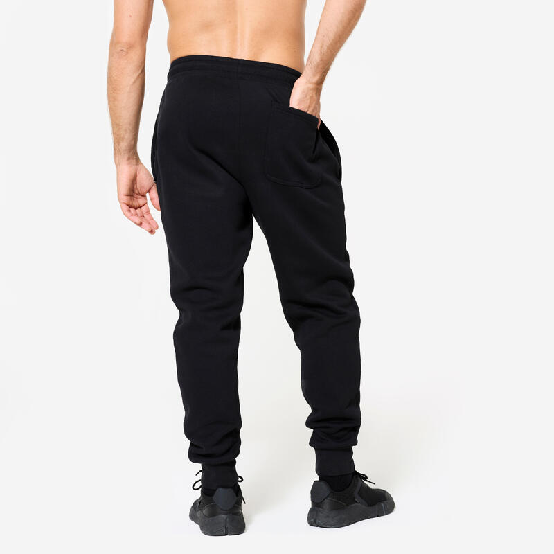 Pantalon de trening fitness Slim 500  Albastru Bărbați