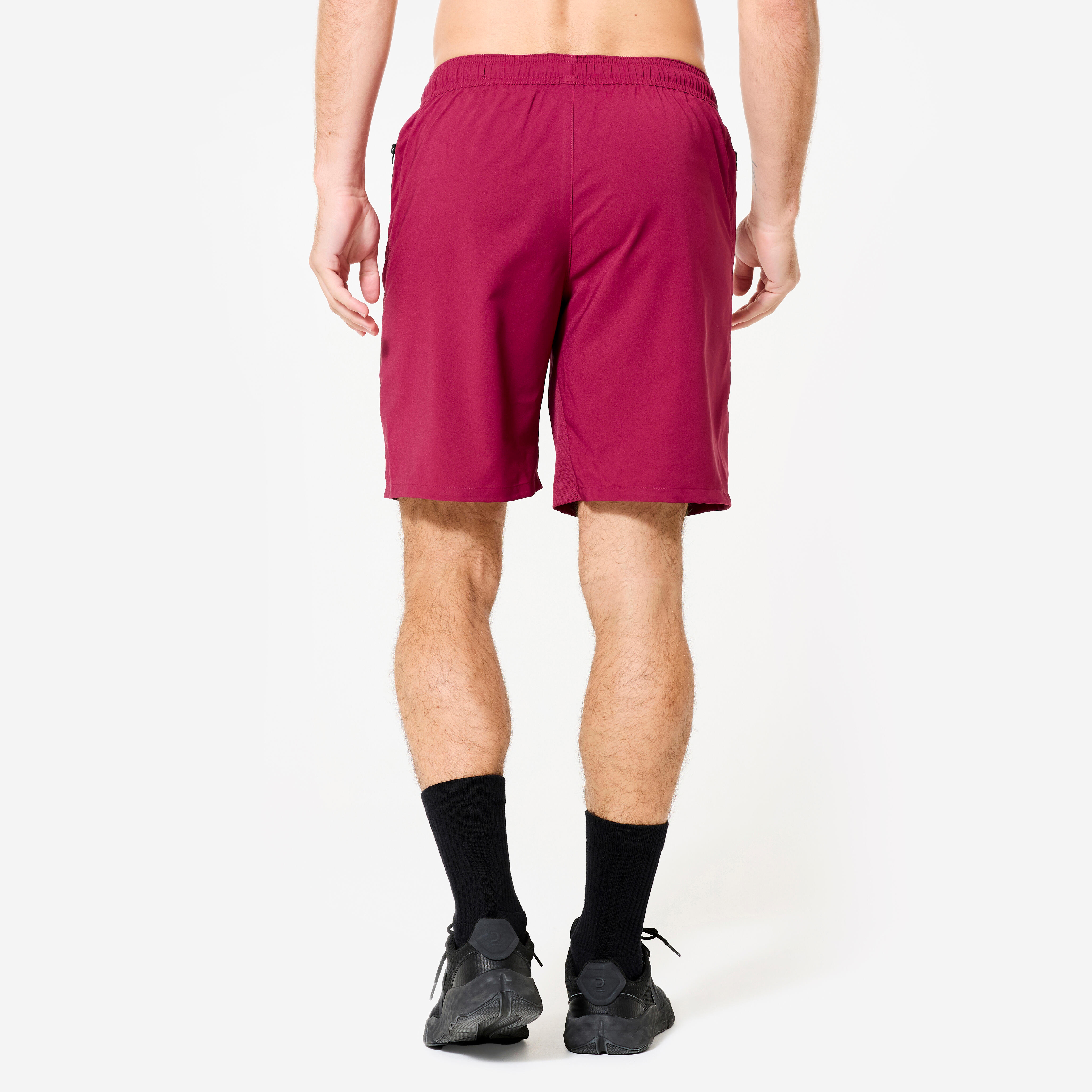 Men Gym Shorts Stretchable, Quick Dry with Zip Pockets - Cherry Purple