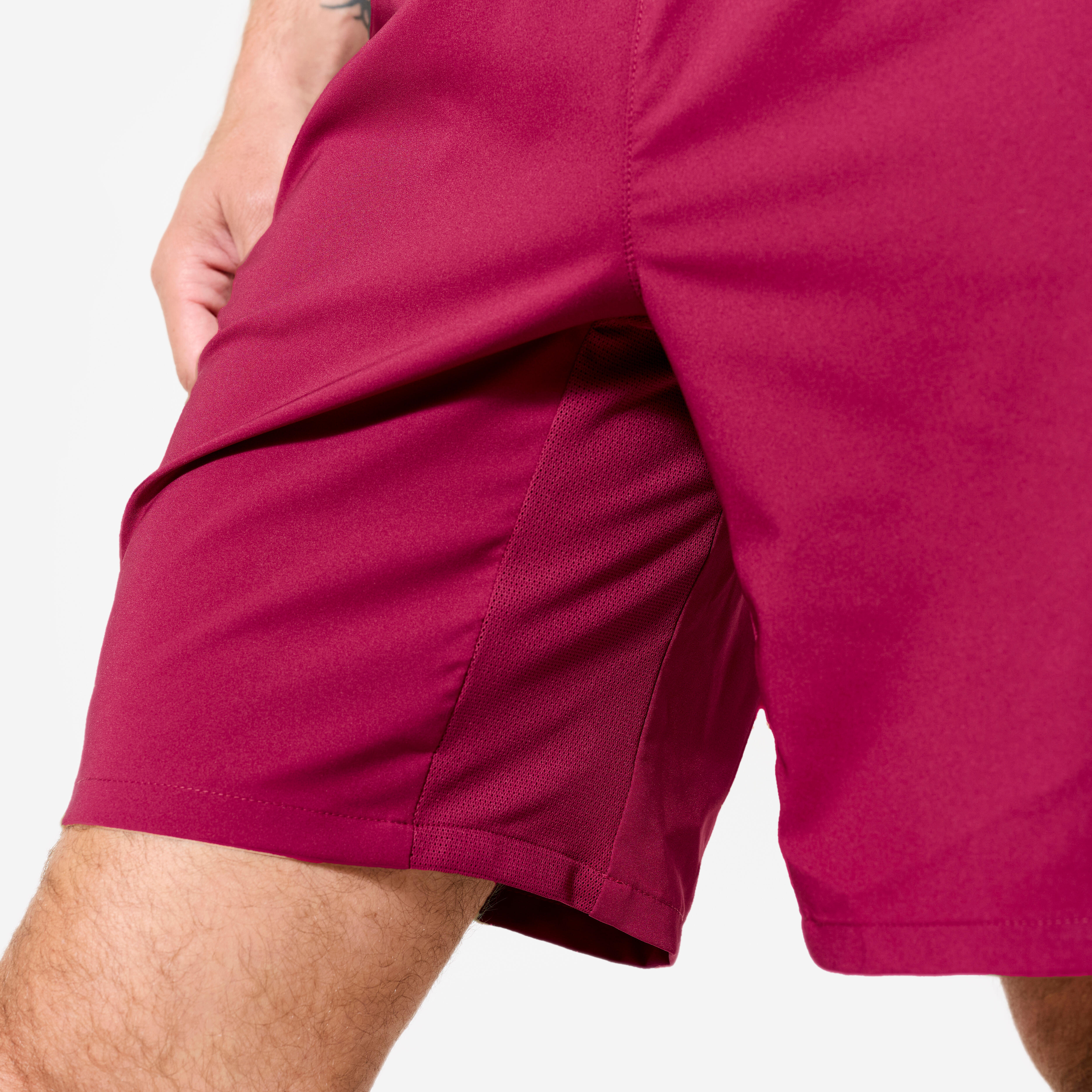 Men Gym Shorts Stretchable, Quick Dry with Zip Pockets - Cherry Purple
