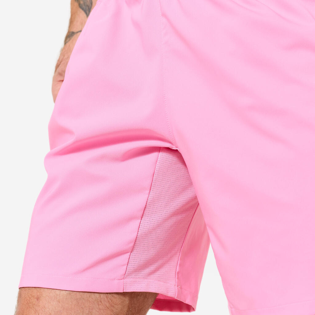 Men's Breathable Zipped Pockets Fitness Shorts - Cherry Purple