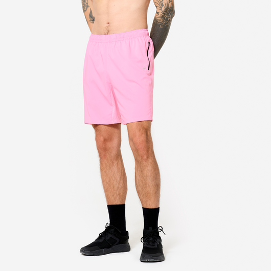 Short de fitness avec poches zipées homme, rose