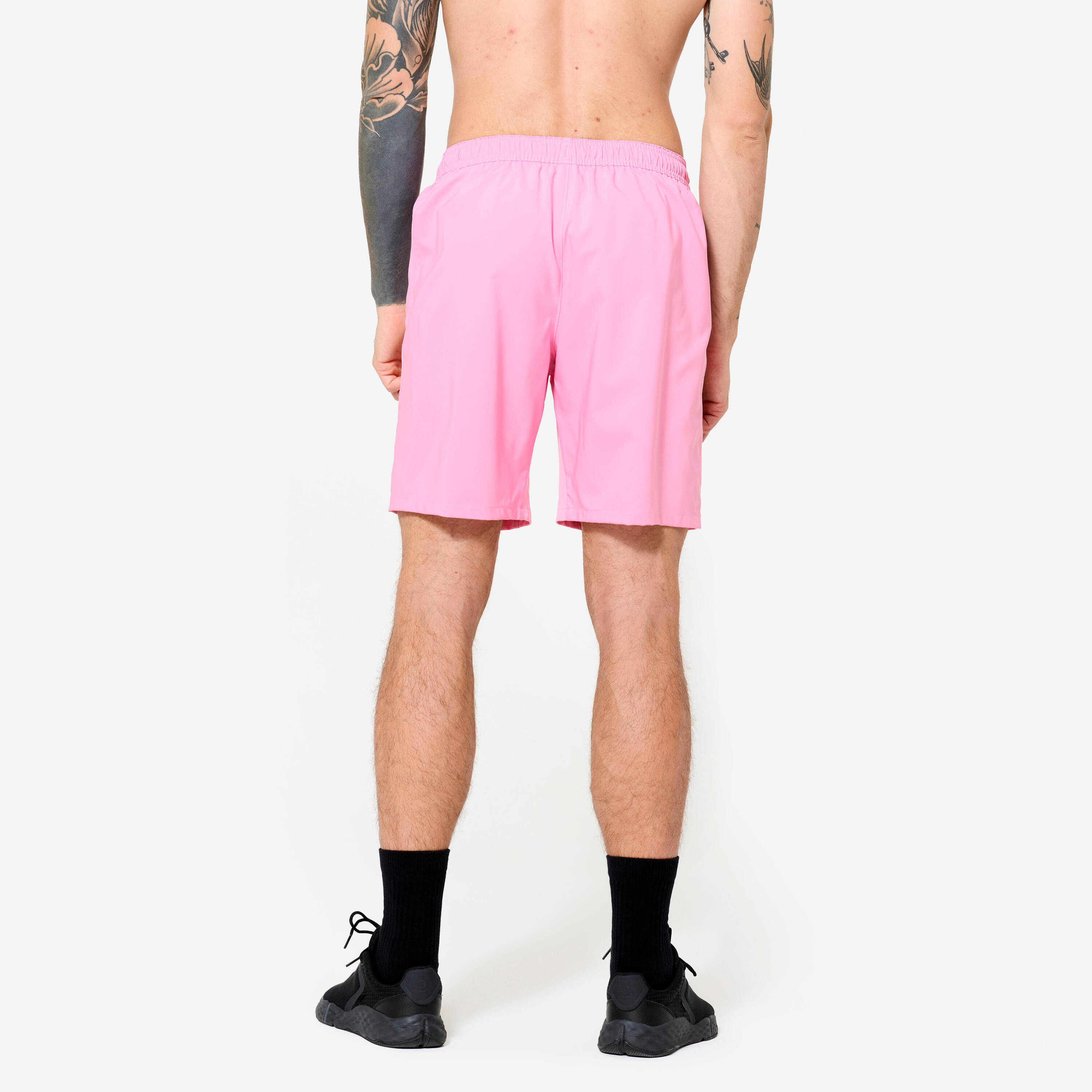 Men Gym Shorts Stretchable, Quick Dry with Zip Pockets - Begonia Pink -  5