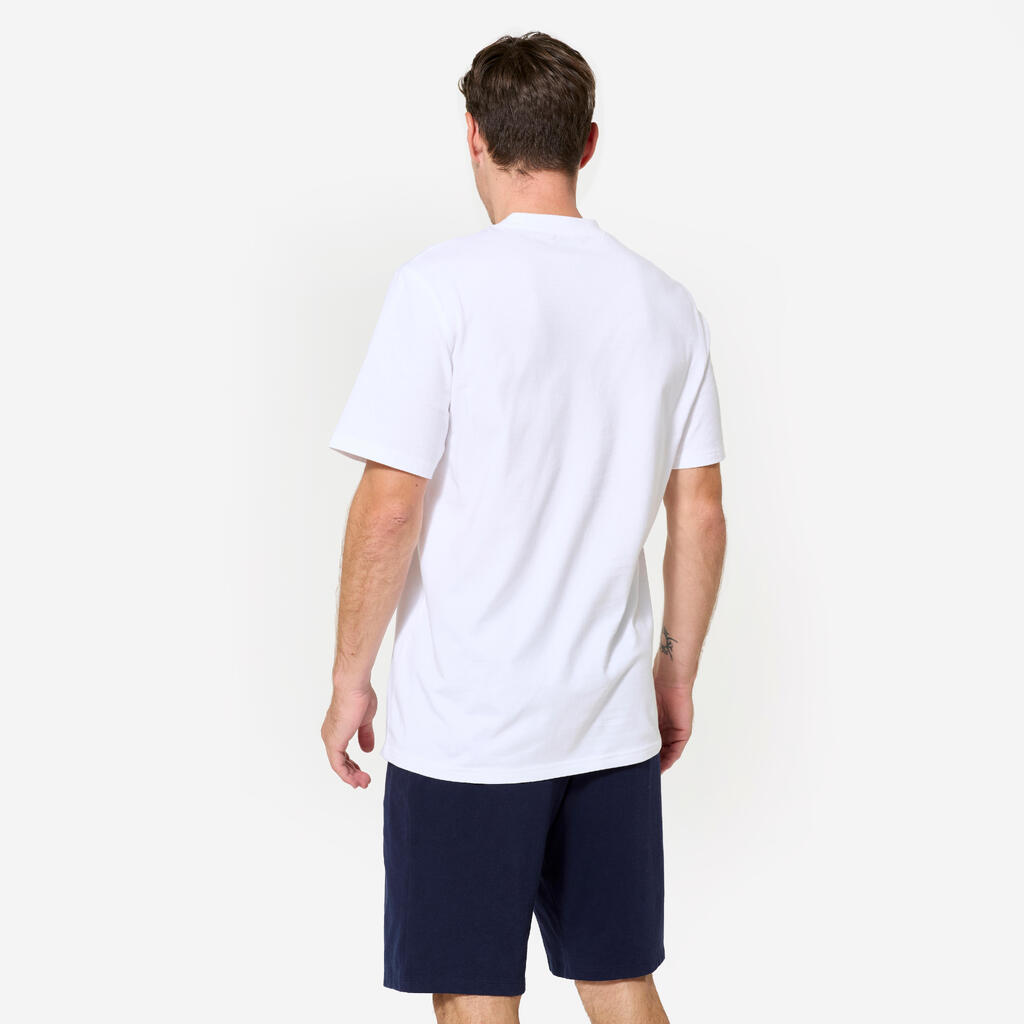 T-shirt de fitness regular en coton homme, vert kaki