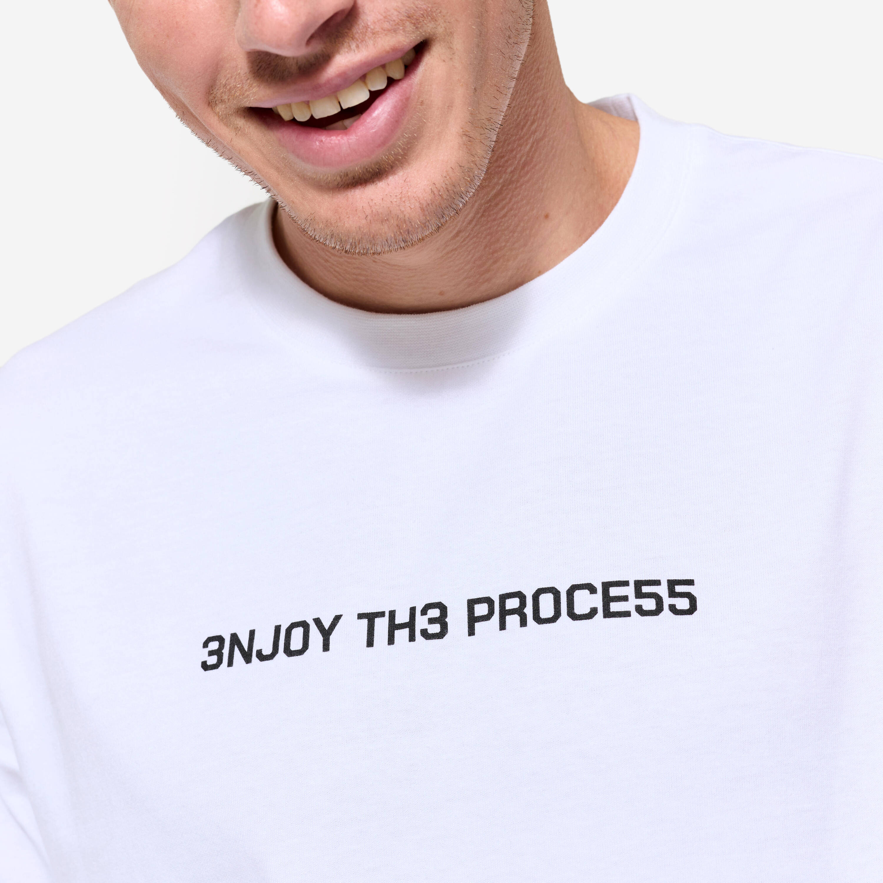 Men's Regular Cotton Fitness T-Shirt - Ultra White -  4