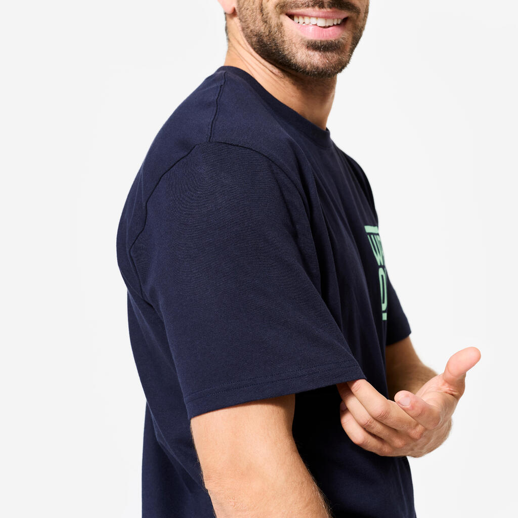 T-shirt de fitness regular en coton homme, vert kaki