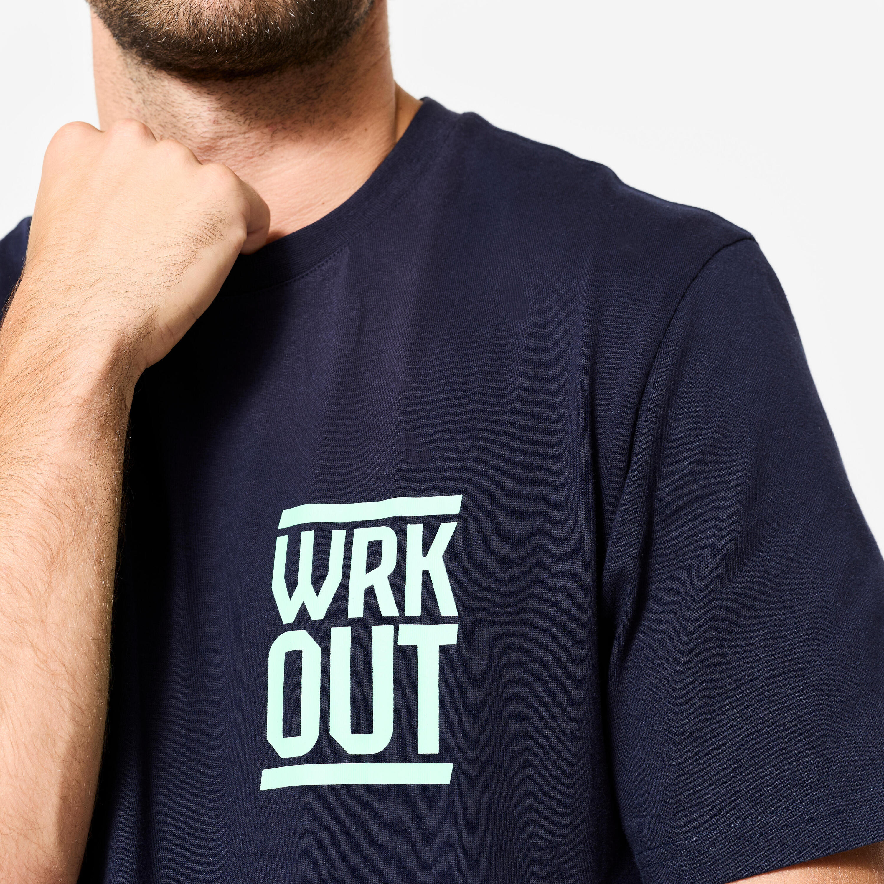 T-shirt de sport en coton homme, 500 3/8