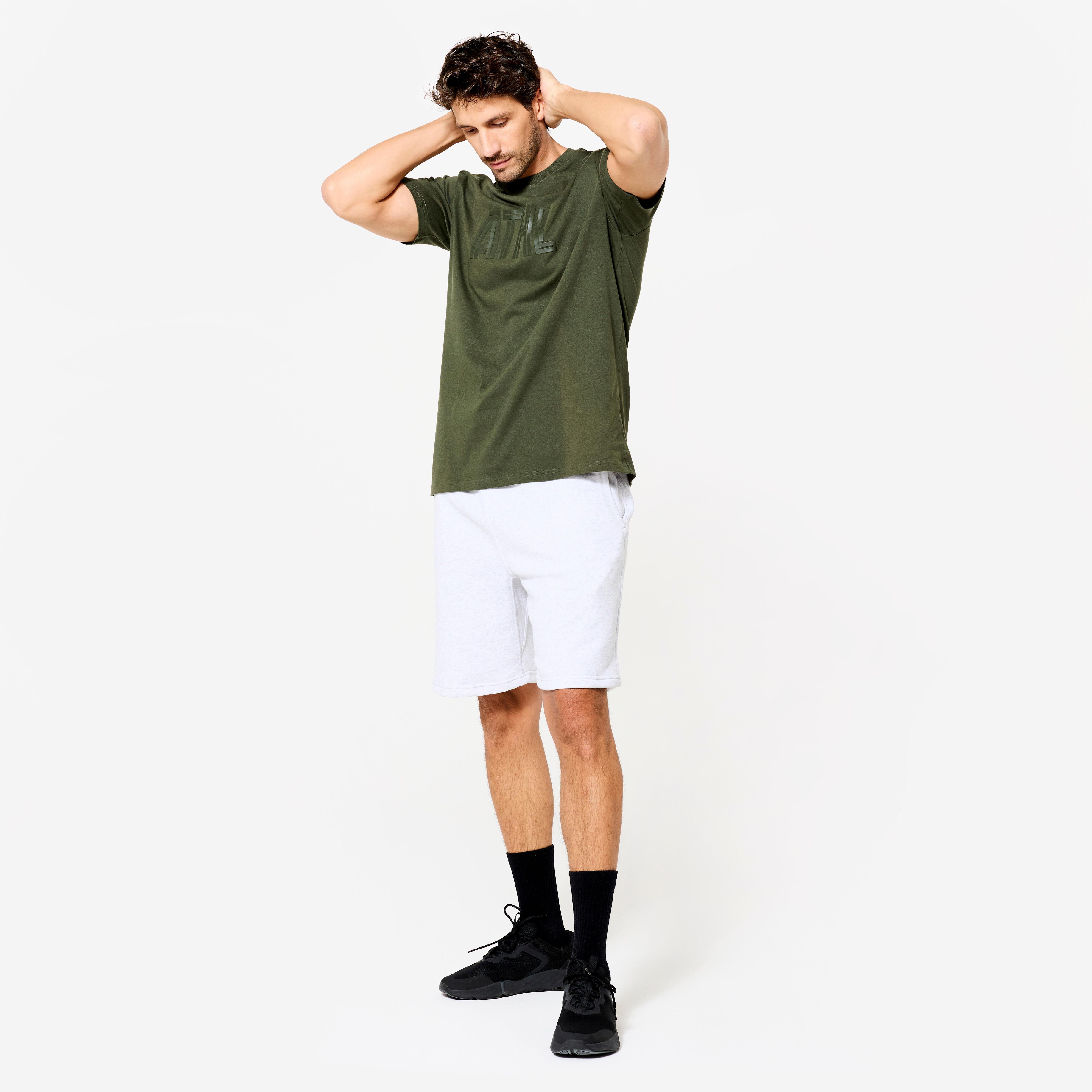 Men's Regular Cotton Fitness T-Shirt - Khaki Green