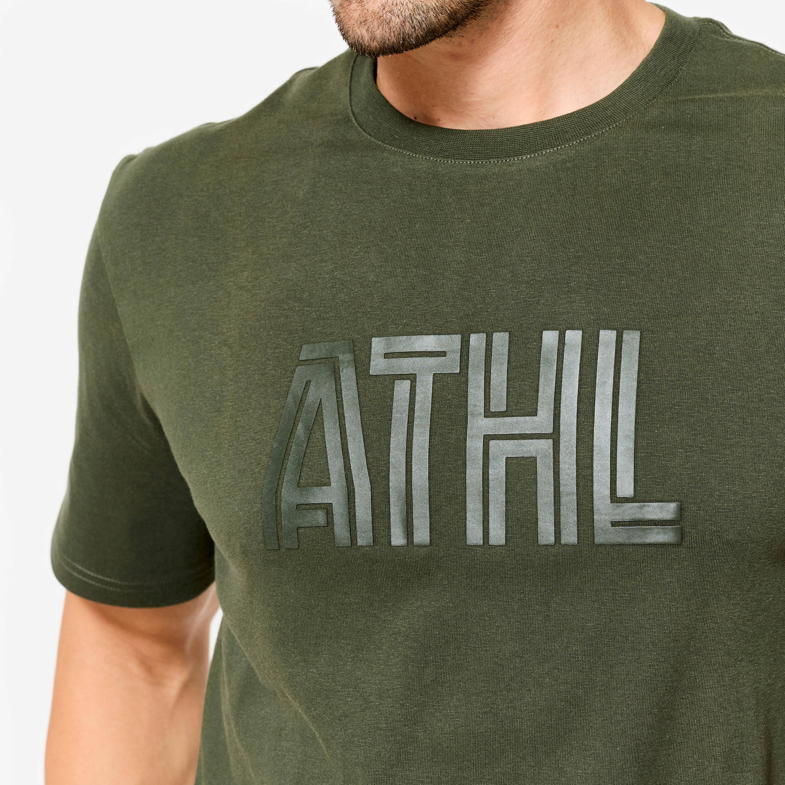 Men's Regular Cotton Fitness T-Shirt - Khaki Green -  3