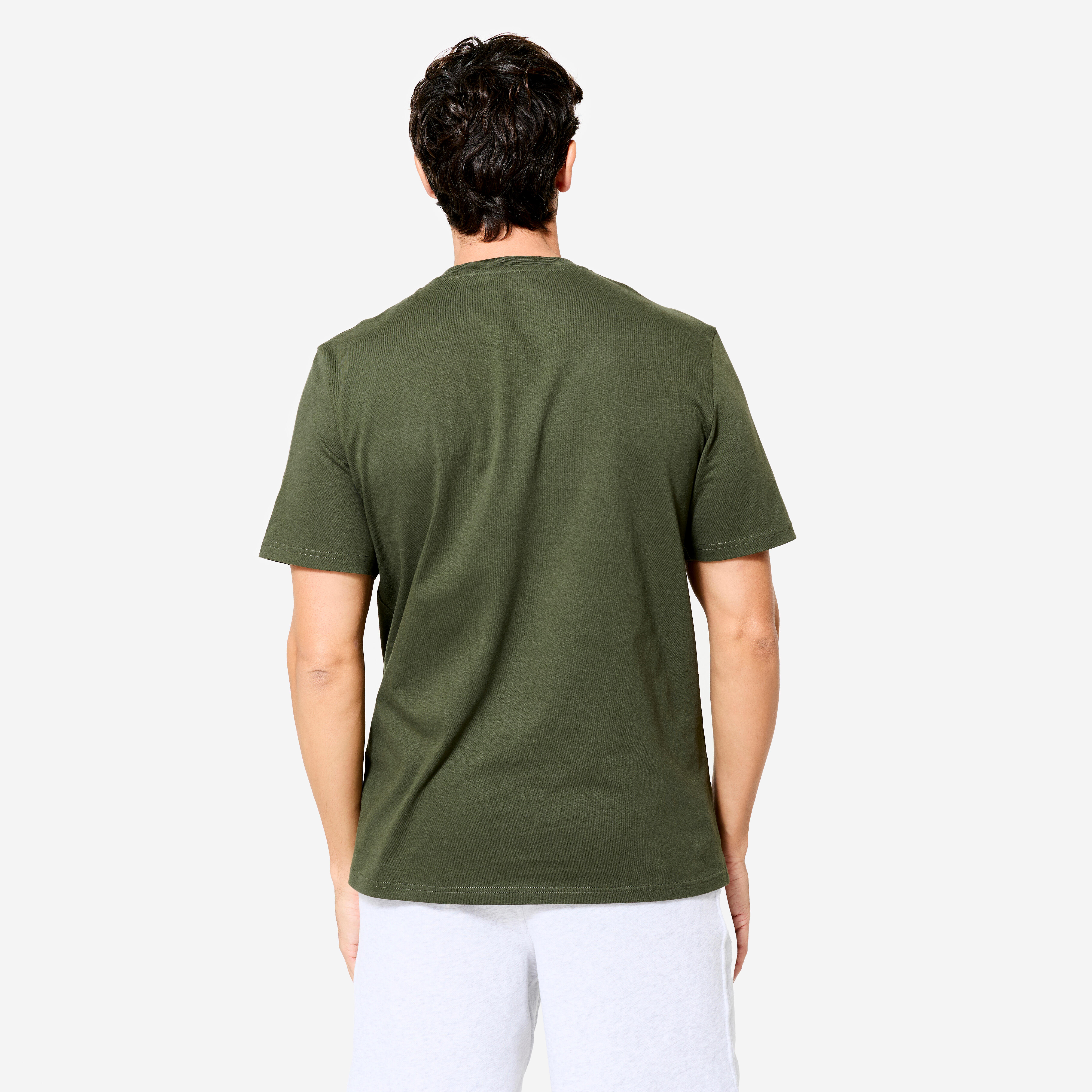 Men's Regular Cotton Fitness T-Shirt - Khaki Green