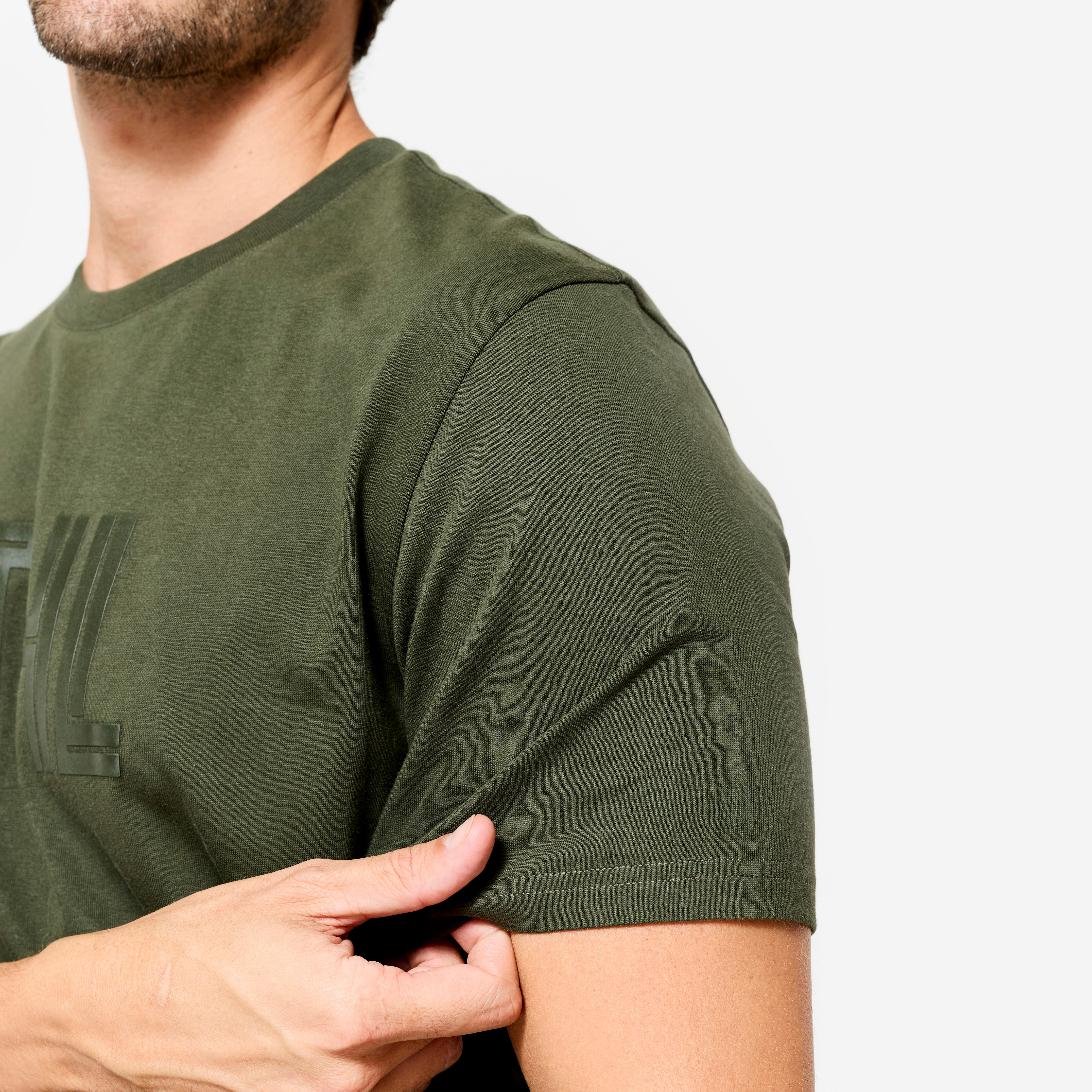 Men's Regular Cotton Fitness T-Shirt - Khaki Green