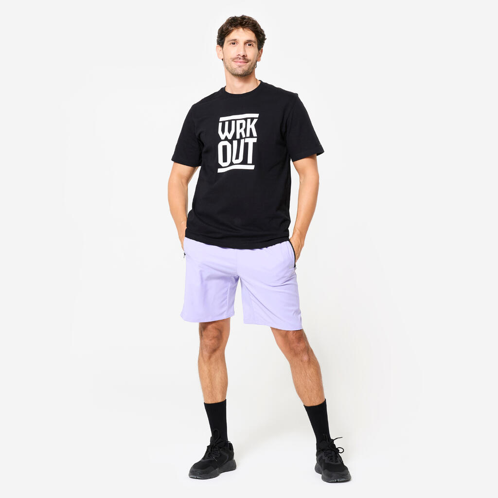 Ανδρικό T-Shirt γυμναστικής σε ίσια γραμμή - Πράσινο χακί