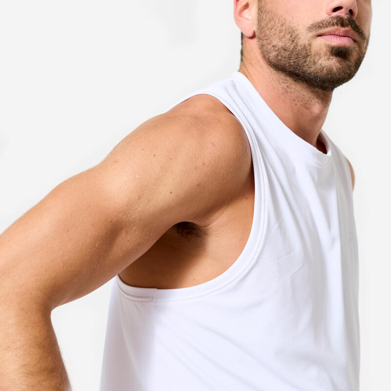 Débardeur de training col rond homme, blanc