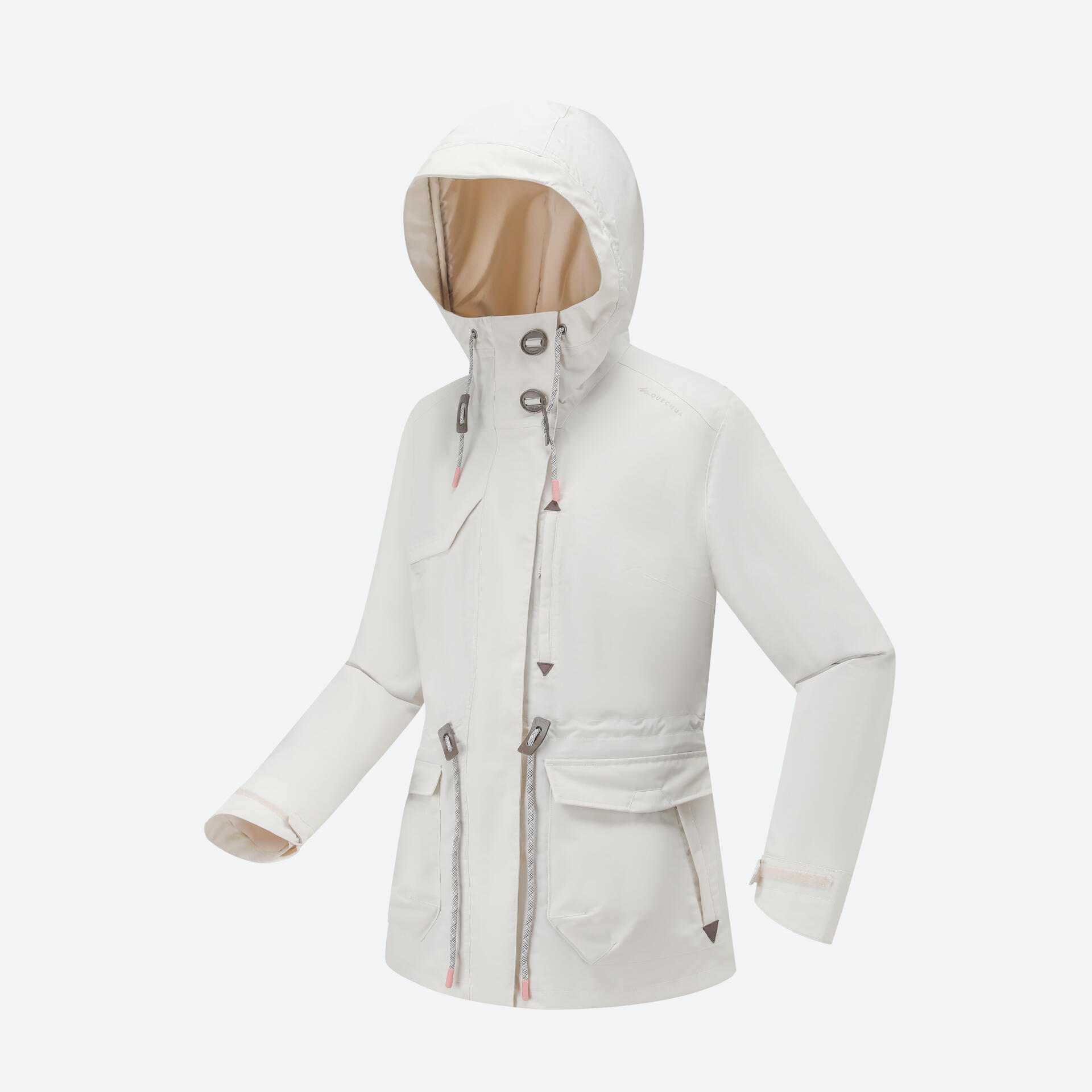 Women's Waterproof Nature Hiking Jacket - NH900 - Beige