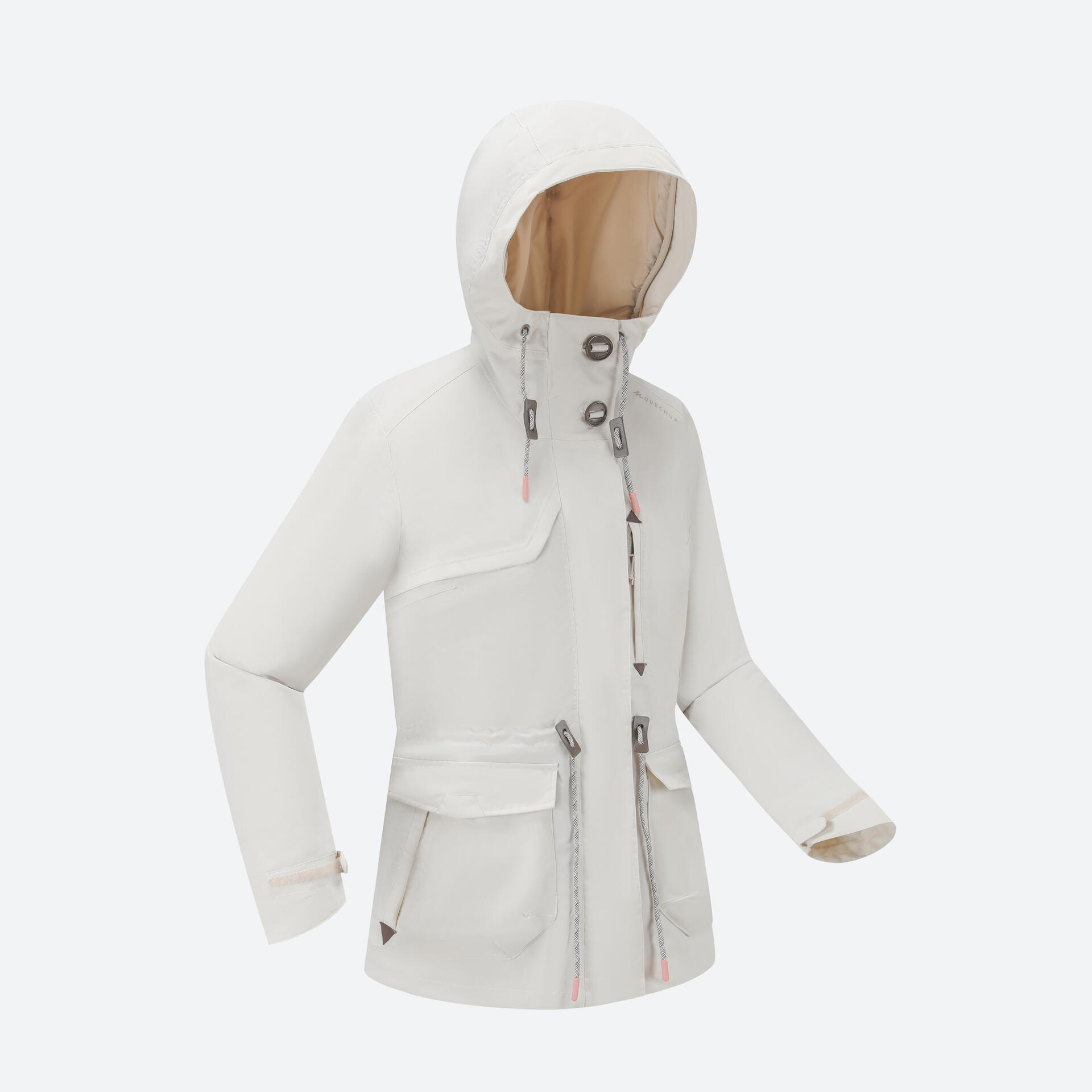 Women's Waterproof Nature Hiking Jacket - NH900 - Beige