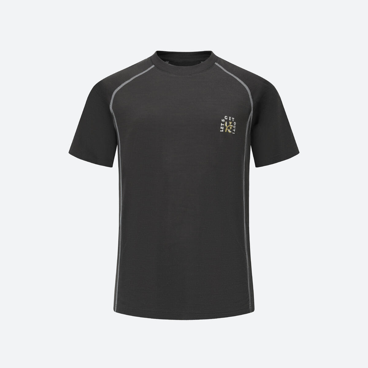 T-shirt de randonnée mérinos enfant 7-15, MH900 gris