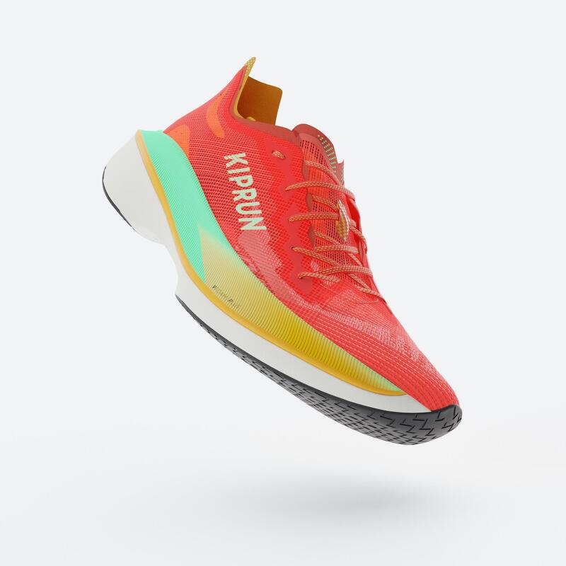 Sapatilhas de Corrida com Placa de Carbono Homem Kiprun KD900X LD2 Laranja/Verde