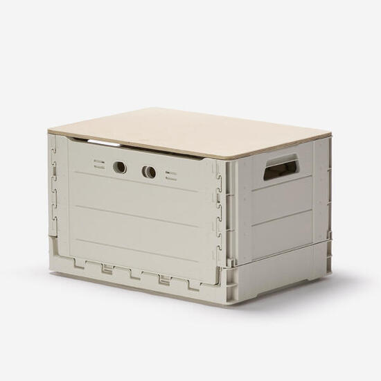 Contenitore da campeggio pieghevole 49L con piano in legno