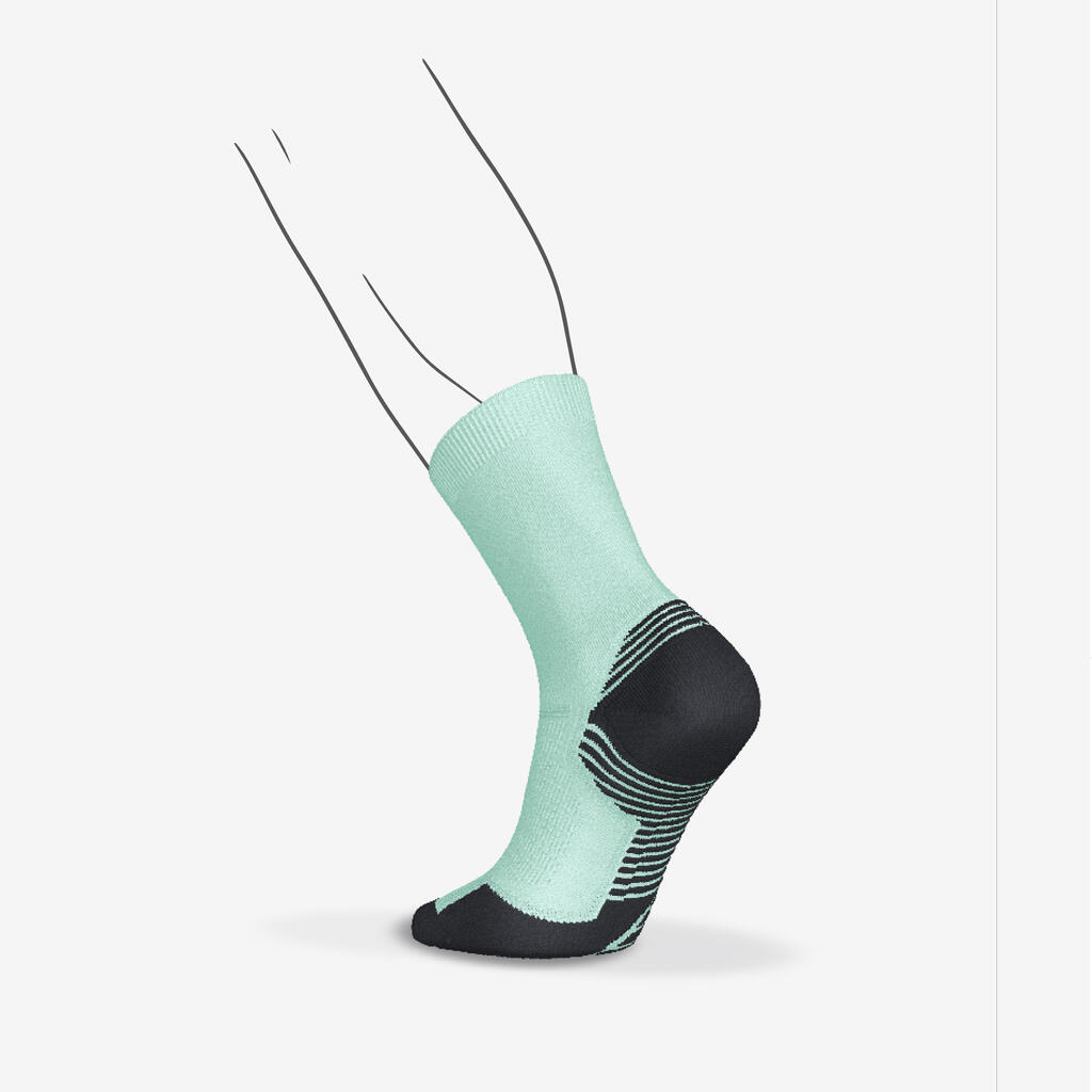 PACK OF 2 PAIRS OF RUN500 THICK MID-CALF RUNNING SOCKS