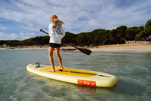 Pack Stand up paddle gonflable 9'6, 1 personne (jusqu'à 80kg)  - 100 Jaune