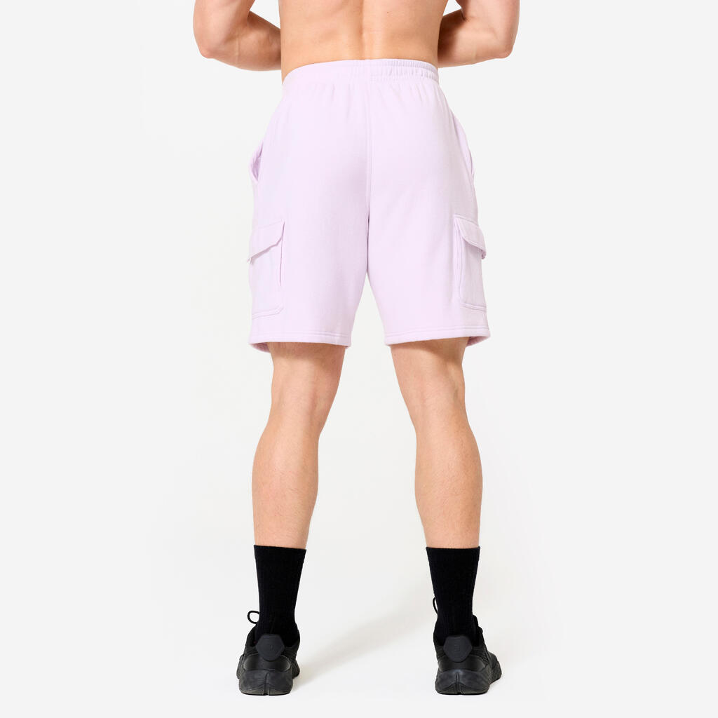 Men's Brushed Jersey Cargo Fitness Shorts - Purple