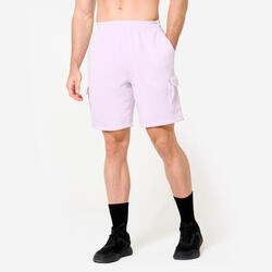 Short de fitness cargo en molleton homme, violet
