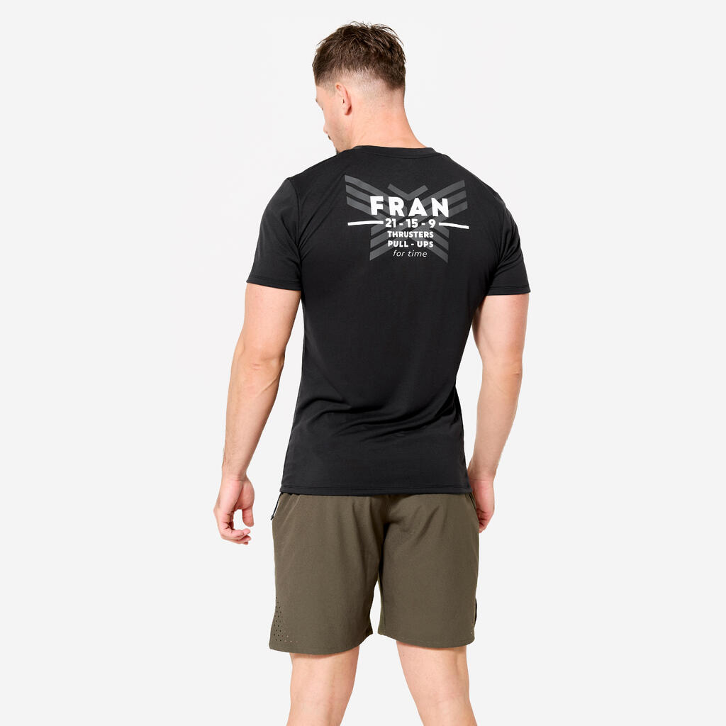 T-shirt de cross training slim respirant homme, kaki