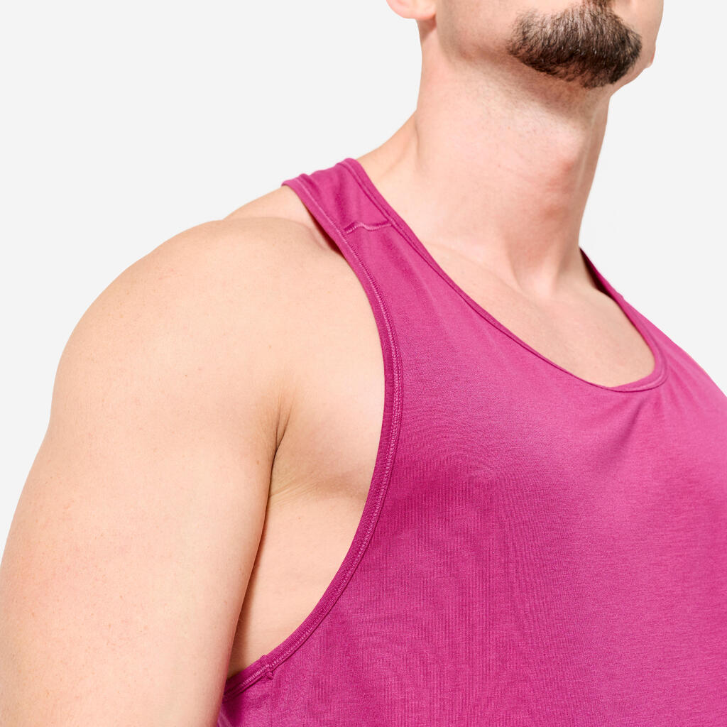 Men's Weight Training Stringer Tank Top - Purple/Magenta