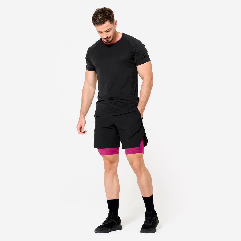 MEN CROSS TRAINING T-SHIRT 900 CELLIANT-noir fumé