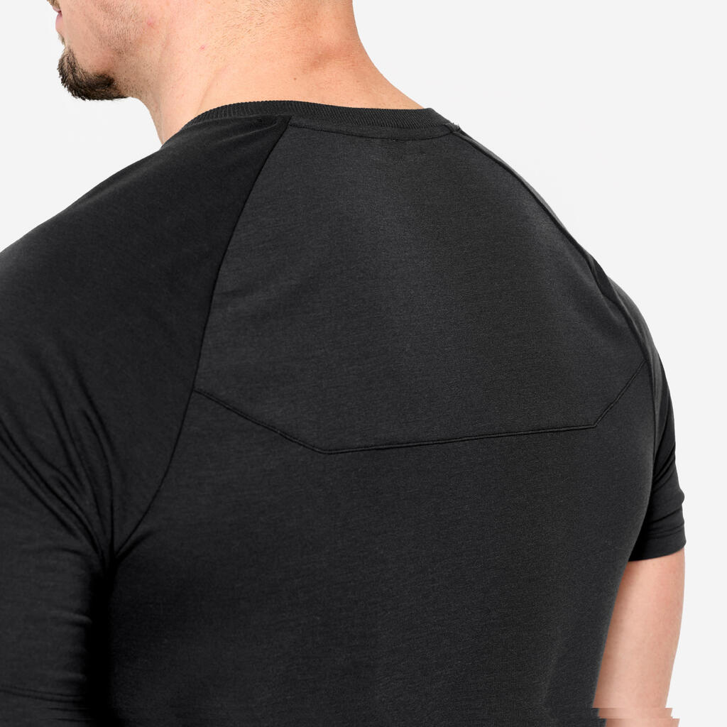 MEN CROSS TRAINING T-SHIRT 900 CELLIANT-noir fumé