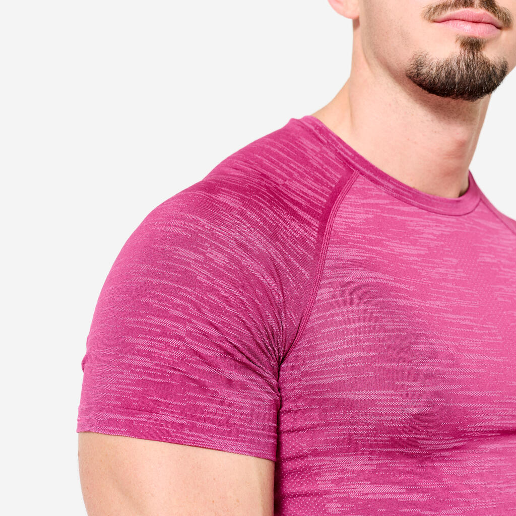 Men's Short-Sleeved Crew Neck Weight Training Compression T-Shirt - Purple