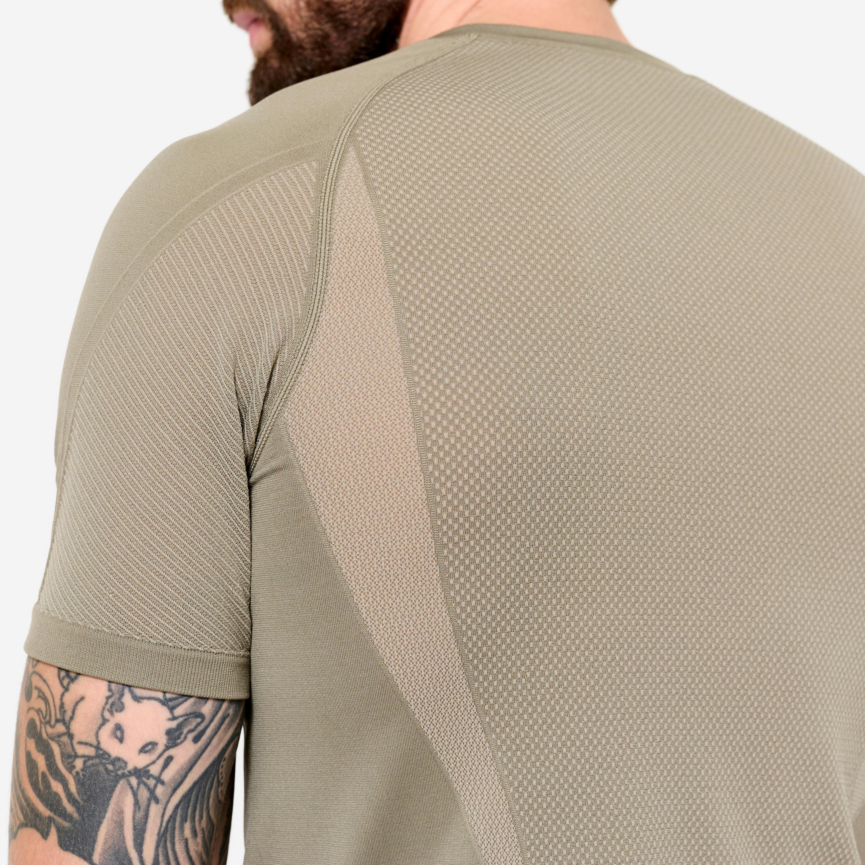 Yoga-T-shirt voor heren kasjmierbeige 6/7