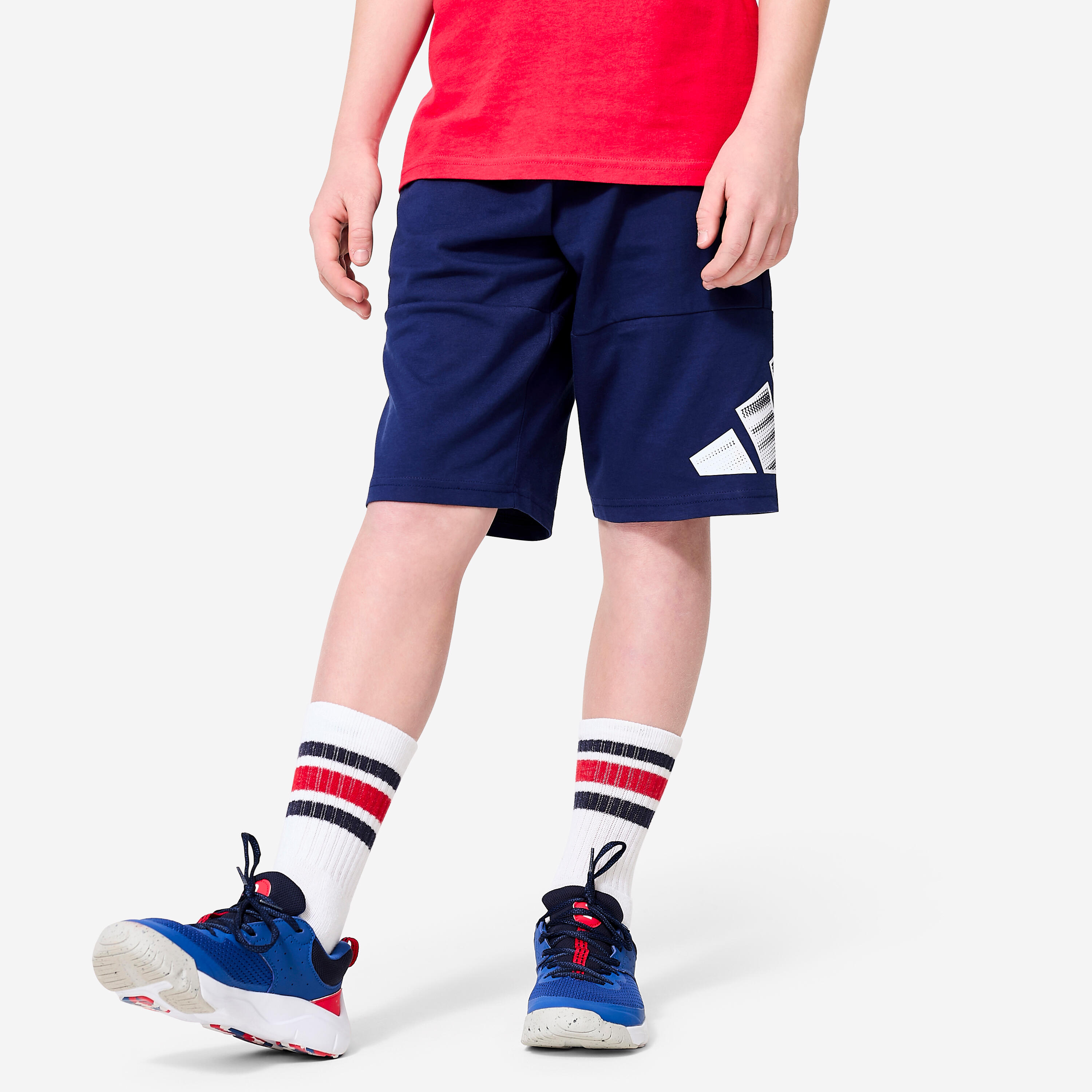 Short enfant en coton, bleu marine - ADIDAS Short enfant en coton, bleu marine - ADIDAS