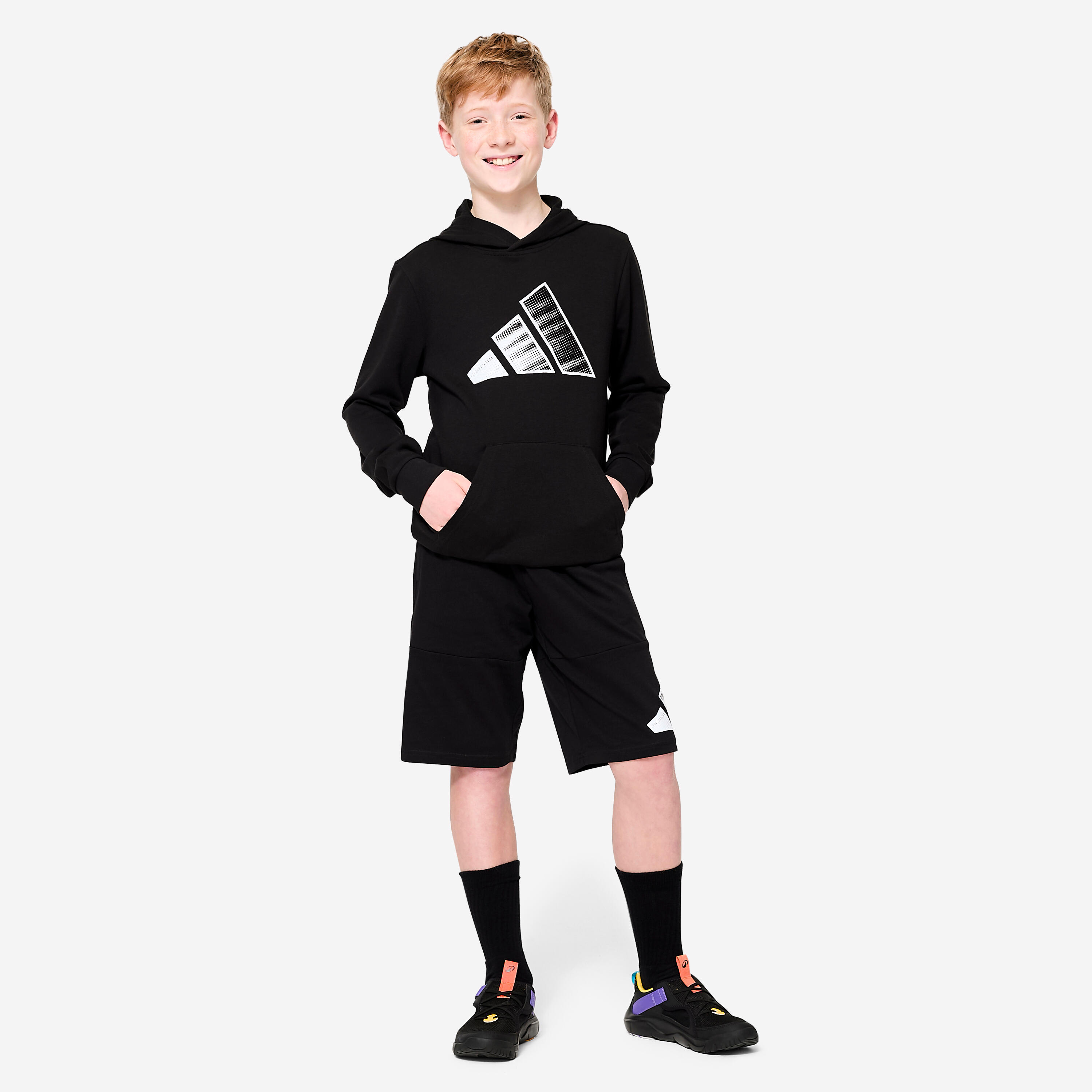 Kinder-Kapuzensweatshirt, schwarz 2/6