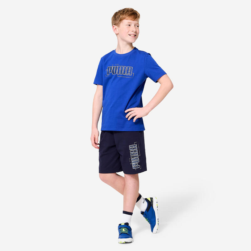 Tricou din bumbac Puma, cu imprimeu Albastru Copii