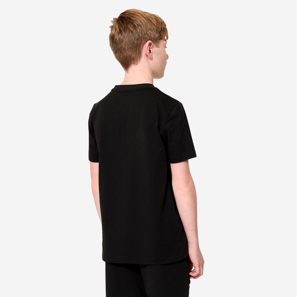 Παιδικό βαμβακερό Print T-Shirt - Μαύρο